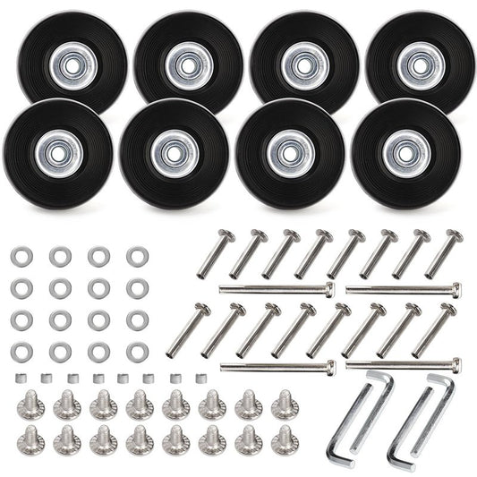 ZOOFOX Set of 8 Luggage Suitcase Replacement Wheels, 50 x 18mm Caster Wheels Bearings Repair Kits, Shelf Replacement Wheels for Luggage