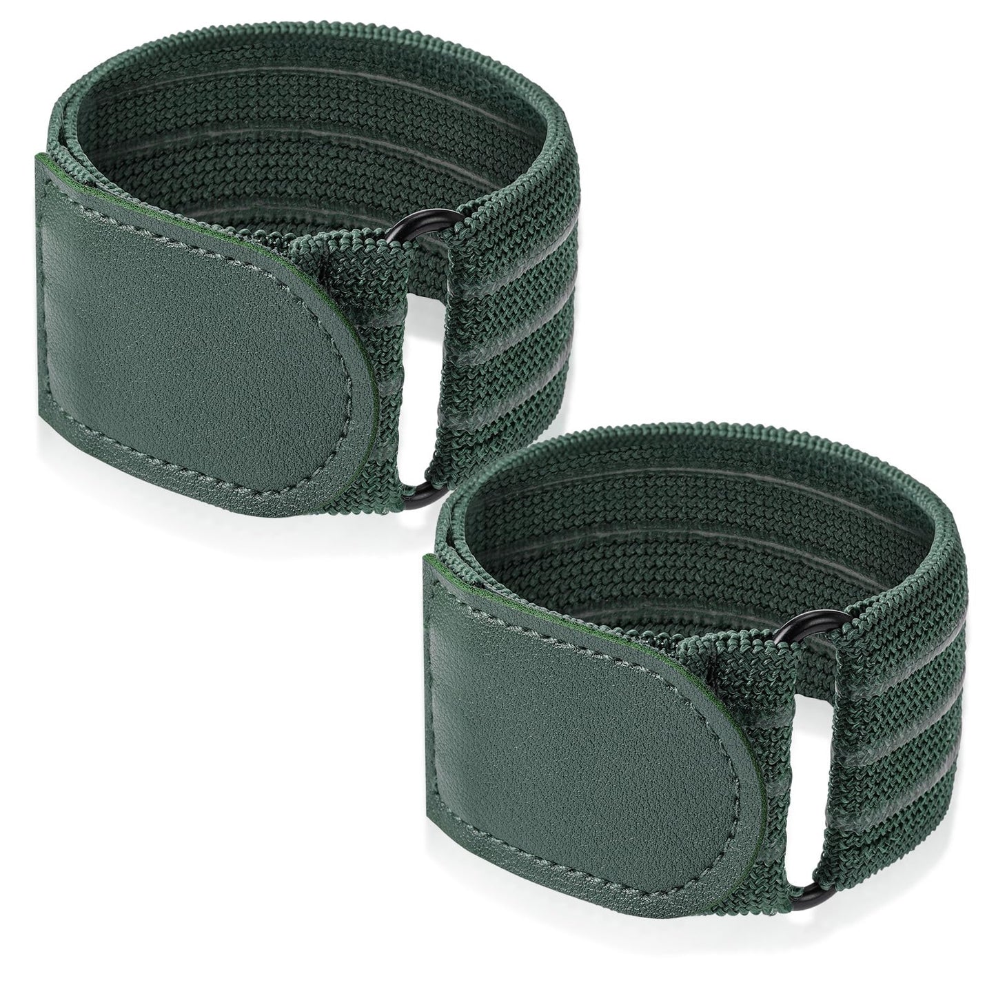 Vincreem 2 Pcs Elastic Ankle Straps Cycling Pant Leg Straps Adjustable Elastic Safety Band Boot Blousers for Climbing Fishing Outdoor Sport (Army Green)