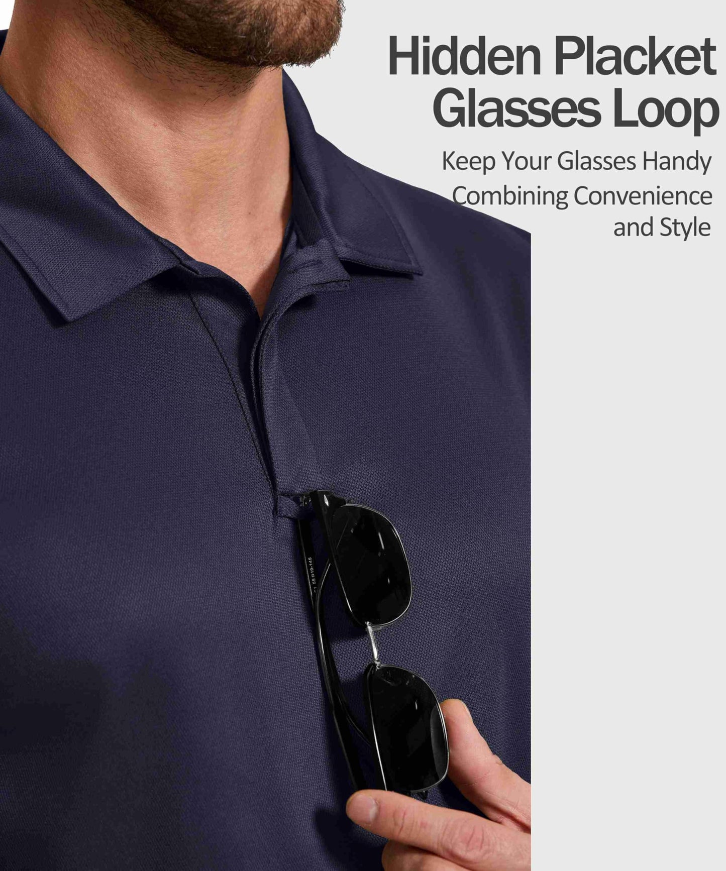 COOFANDY Mens Polo Shirts Short Sleeve Athletic Golf Polos Moisture Wicking Collared Shirts for Men with Pocket Navy Blue