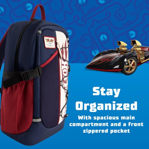 Concept One Hot Wheels 1968 Backpack, Classic Heritage Design for Men and Women, Navy, 12 Inch