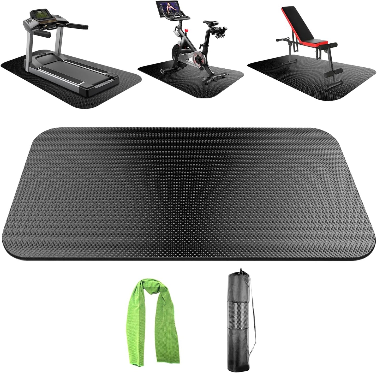 Skiennix Exercise Equipment Mat - Durable Floor Protector for Treadmills, Bikes & Ellipticals | Indoor Use