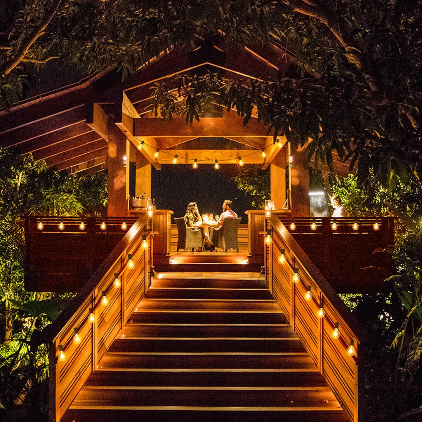 Mlambert 200Ft(2x100Ft) LED Outdoor String Lights Waterproof Dimmable G40 Globe Patio Lights with 100+5 Bulbs for Balcony Gazebo Pergola-Black Cord