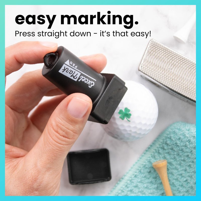 ExcelMark Clover Golf Ball Stamp Gift Set with Tin and Lanyard