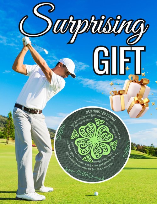 CybGene Irish Gifts Golf Towel, Irish Gifts for Women, St. Patrick's Day Gifts, Irish Towel, 40 x 60cm Microfiber Golf Towel for Golf Bags - Green