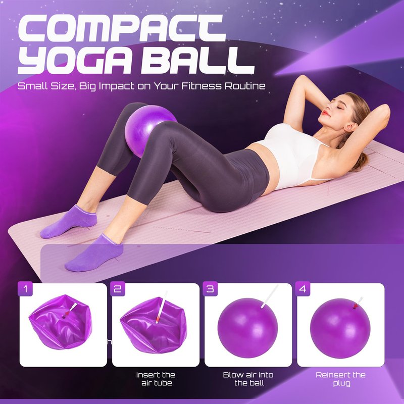Zivr Home Pilates Workout Kit - Pilates Sets for Women and Full Body Toning, 15 Inch Ring and Ball Set, Workout Accessories for Women with Resistance Bands and Non-Slip Socks
