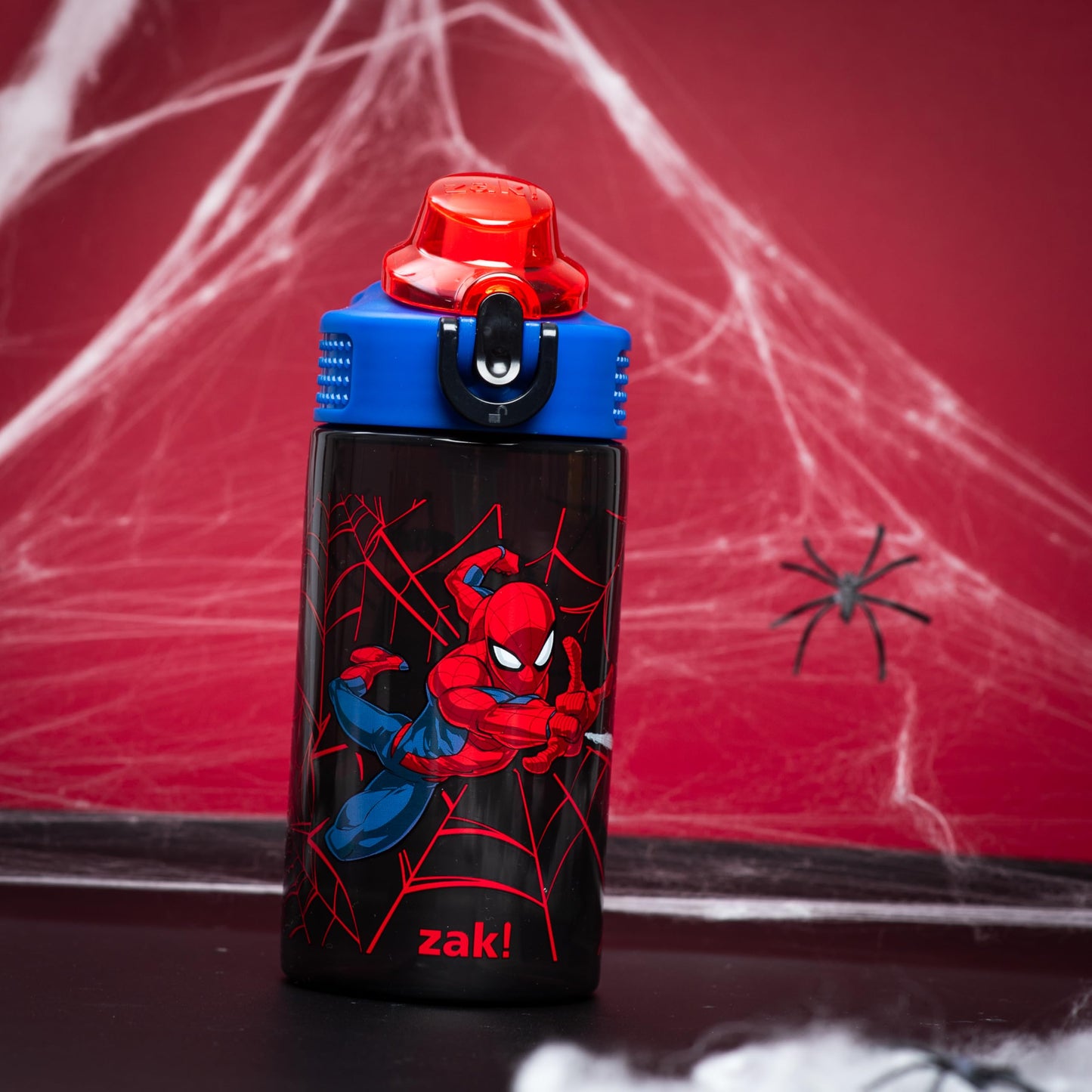 Zak Designs Marvel Spider-Man Sage 16oz Leak-Proof Straw Kids Water Bottle