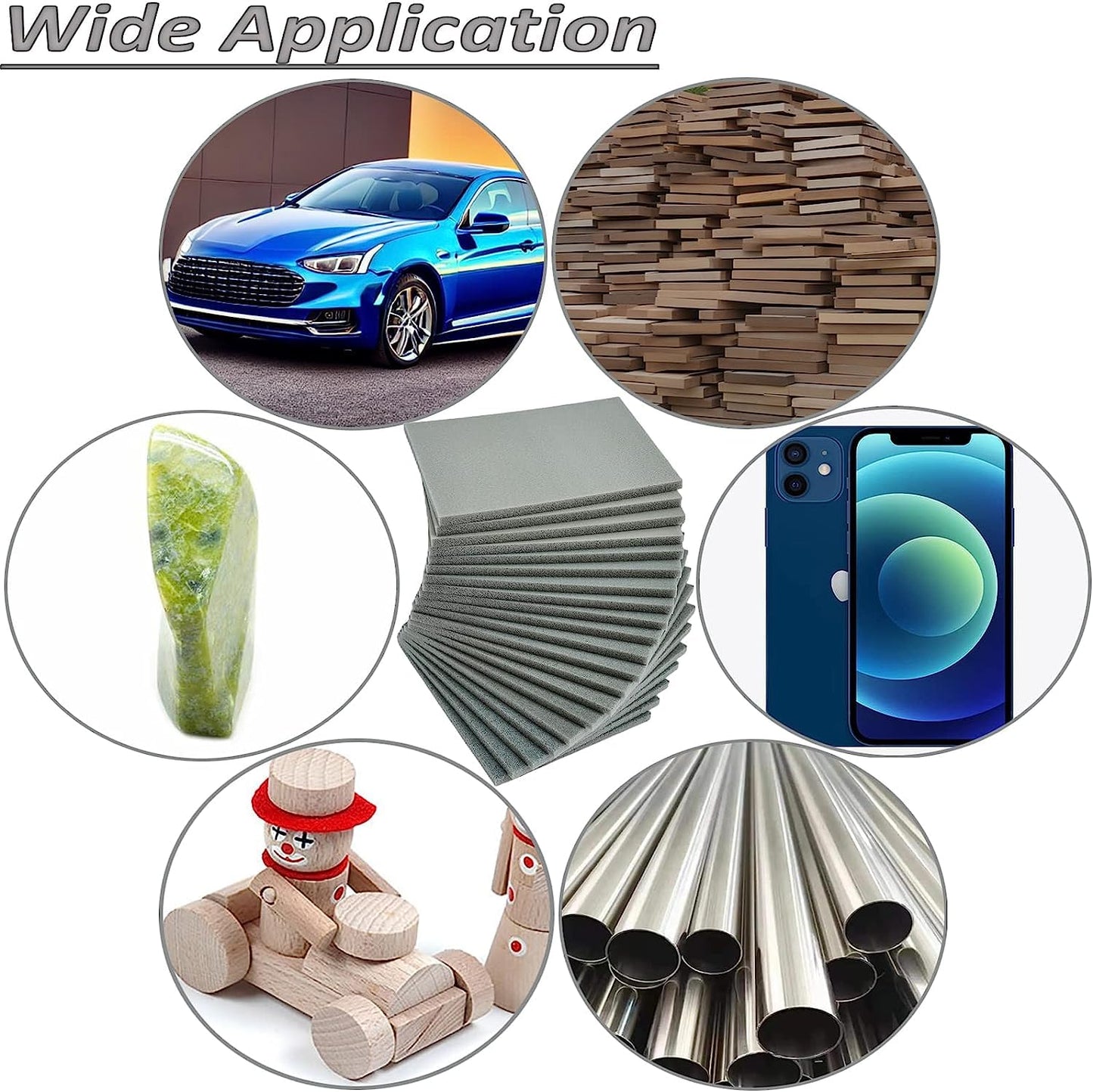 Tonmp 20 Pcs 3 x 4 Inch 600 Grit Sanding Sponge Set, Ultra Fine Sanding Sponges Pads, Soft Foam Hand Sander Block Wet Dry Sandpaper for Model Drywall Metal Wood Furniture Polishing (600 Grit)