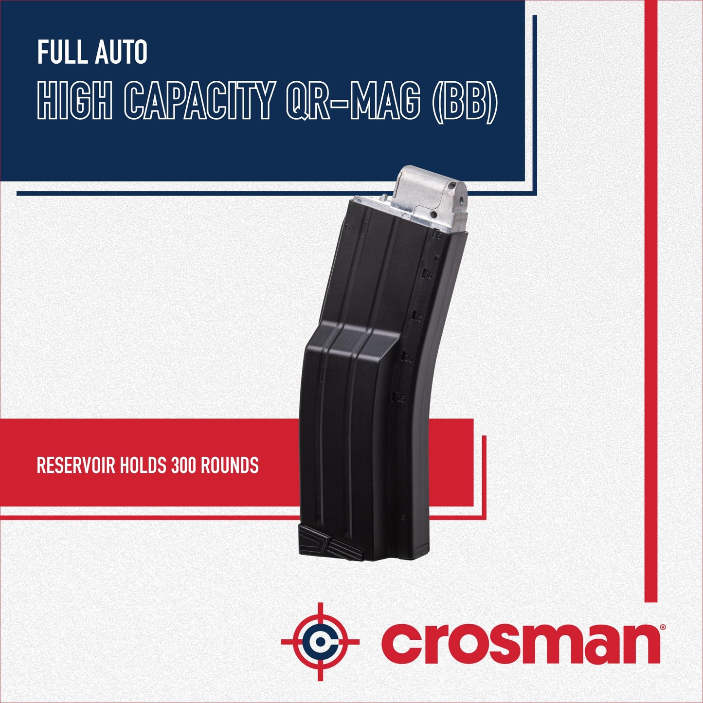 Crosman CFAHCM Quick Loading BB Magazine For SBR Full Auto BB Air Rifles, Black