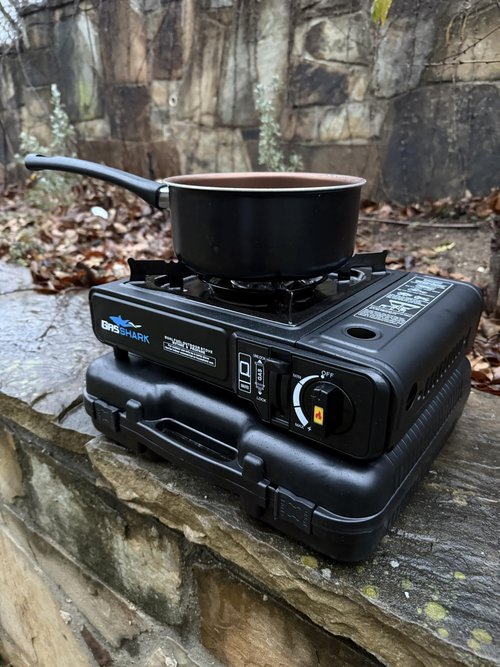 Dual Fuel Propane or Butane Portable Stove | 12,000 BTUs | Camping Stove | Outdoor Cooking and Emergency Kit | Propane Hose and Carrying Case Included