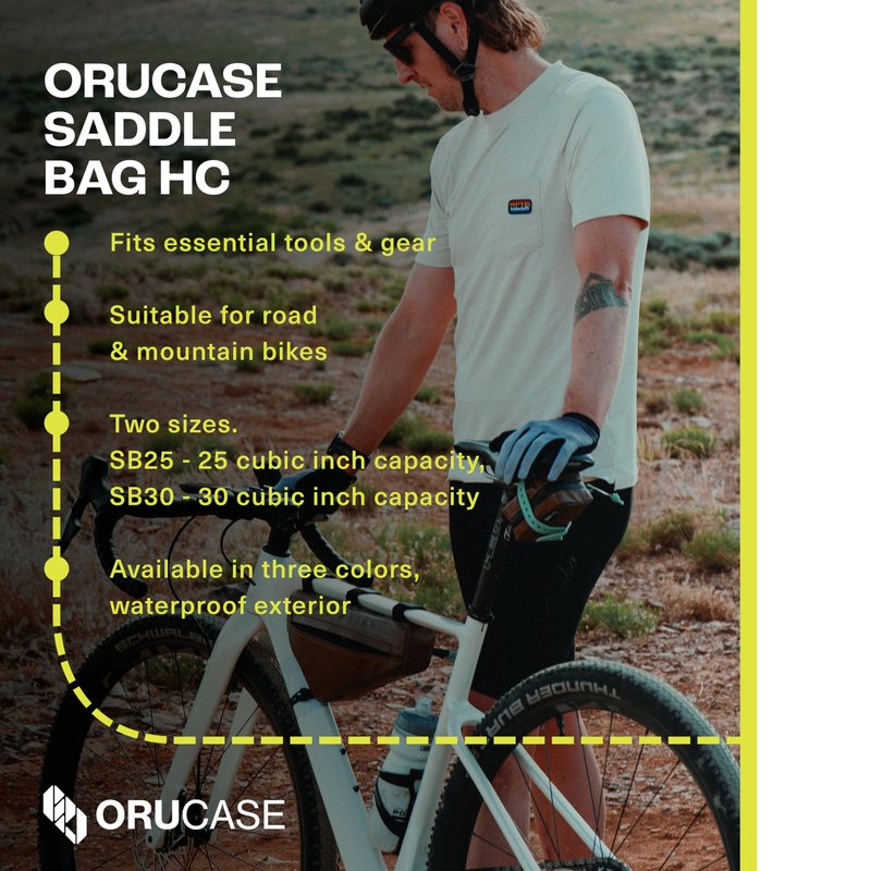 ORUCASE Saddle Bag HC – (SB25 / 0.4L) Waterproof Bike Seat Bag with YKK AquaGuard Zipper, Foam-Lined Protection & TPU Gear Strap – Compact Under-Seat Storage for Road, Gravel & MTB - Blue