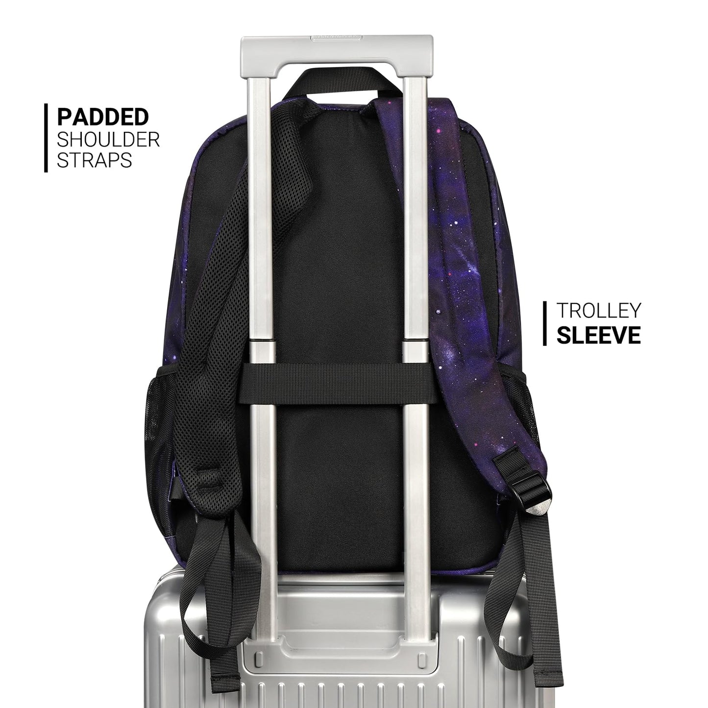 ZORFIN 26L Backpack for College, and Travel: Water Resistant Bookbag - Night Sky