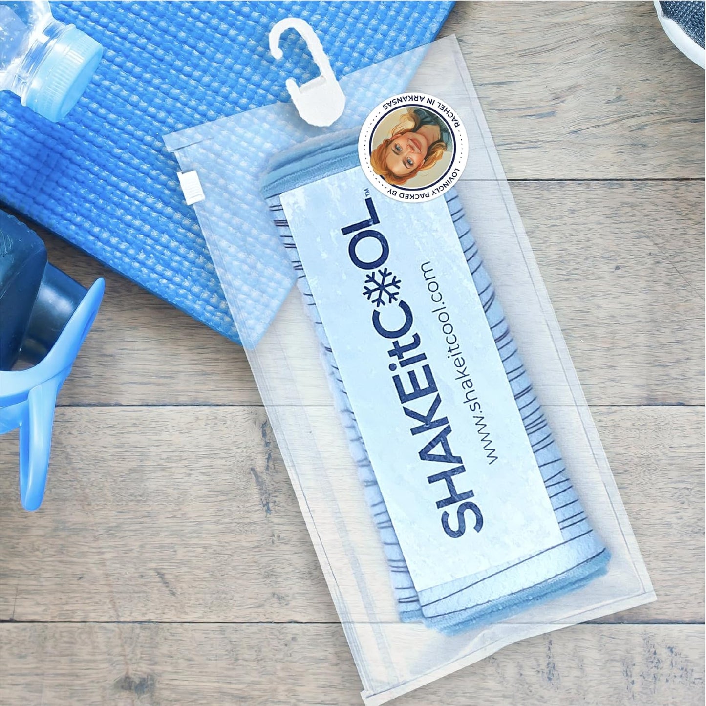 SHAKEitCOOL Cooling Towel - Stylish Heat Relief & Sun Protection - Soft, Lightweight, Easy Clean - Blue Wave