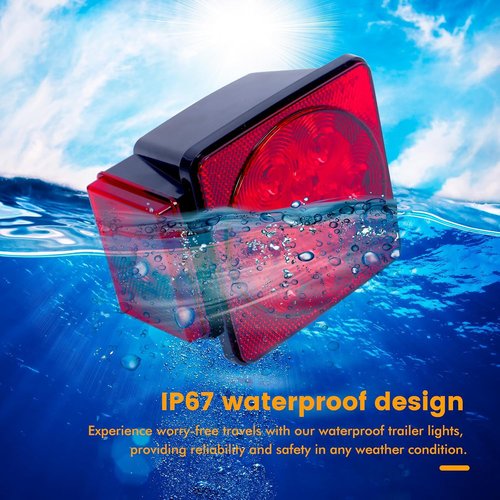 MAXXHAUL 70205 Trailer Light Kit - Waterproof 12V LED Lights for Trailers & Boats | Red
