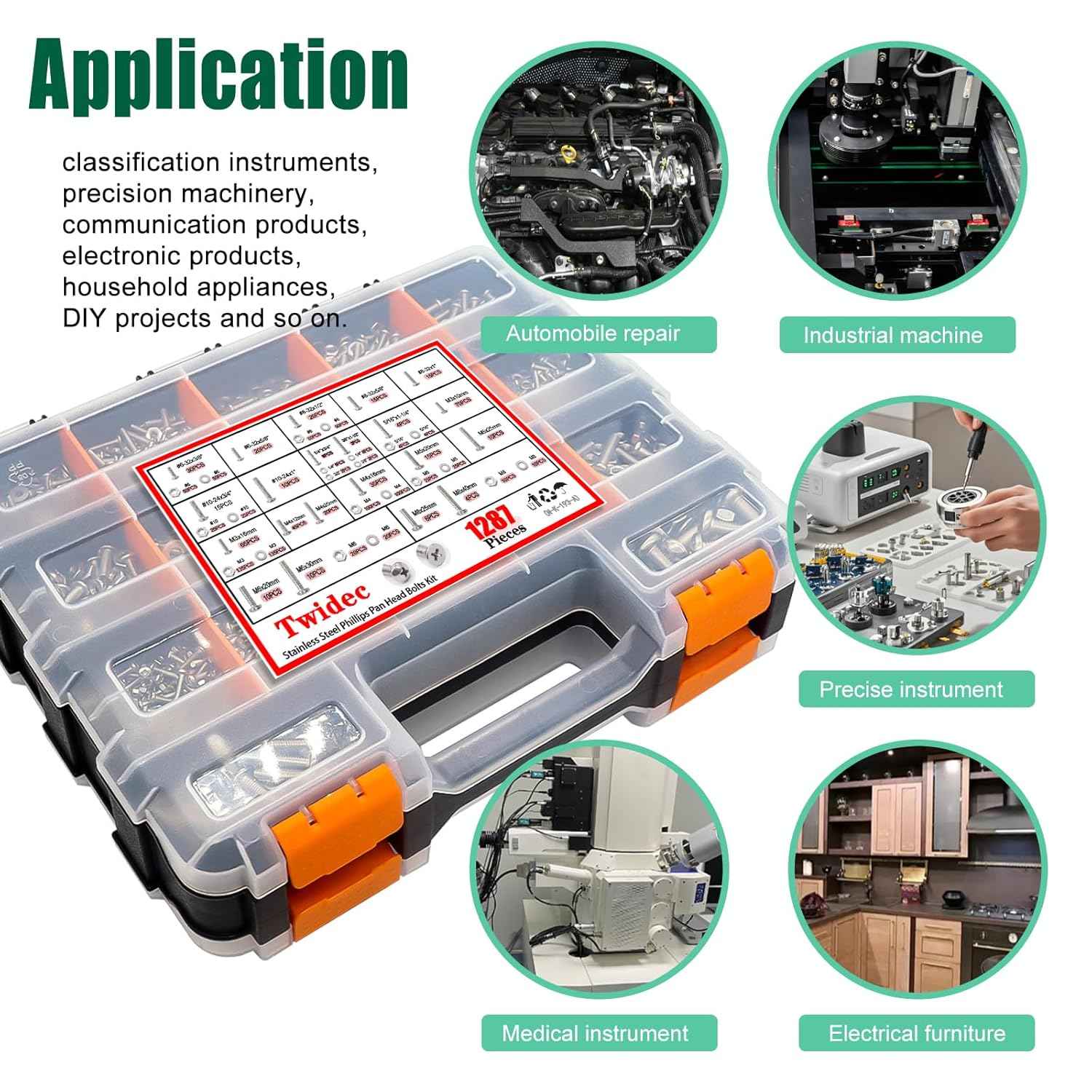 2002PCS Stainless Steel Hardware Assortment Kit - Metric & SAE Screws, Nuts, Bolts & Washers with Organizer Box