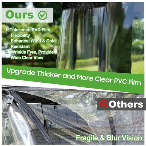 10L0L Golf Cart Driving Enclosure for 2 Passenger Club Car DS & Precedent, Waterproof Windproof Oxford Cloth 4-Sided Full Protection Club Car Rain Cover Weather Enclosure (Black/Transparent)