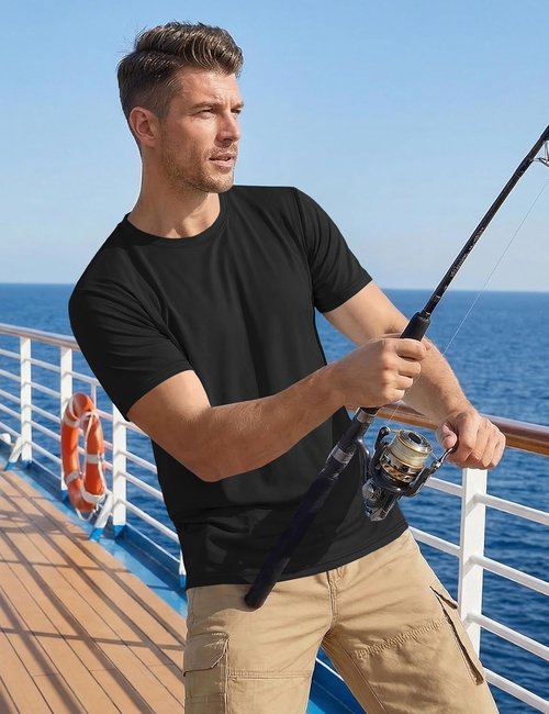 KEFITEVD Men's UPF 50+ Short Sleeve Rash Guard - Quick Dry Sun Protection Athletic Tee
