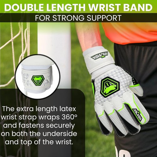 MAMBA Reflex Goalkeeper Gloves - Youth/Adult | Quality Latex Palm & Back Hand | Removable Finger Spine Protection