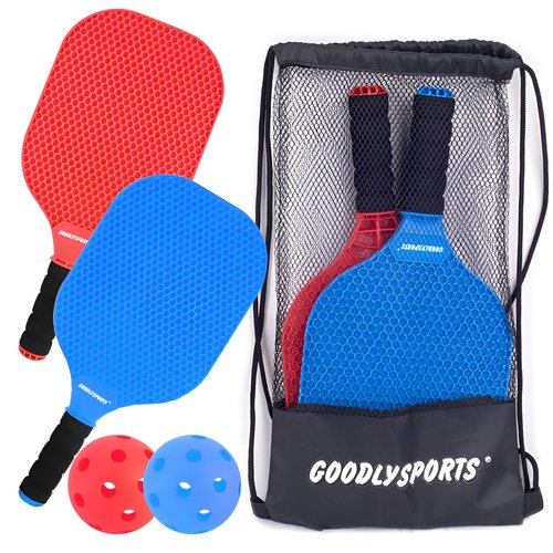 GOODLYSPORTS Kids Pickleball Paddles Set of 2 - Lightweight Pickleball Racket, Outdoor Games for Kids Ages 4-8, Pickleball Gifts for Training Beach & Backyard Ages 8-12