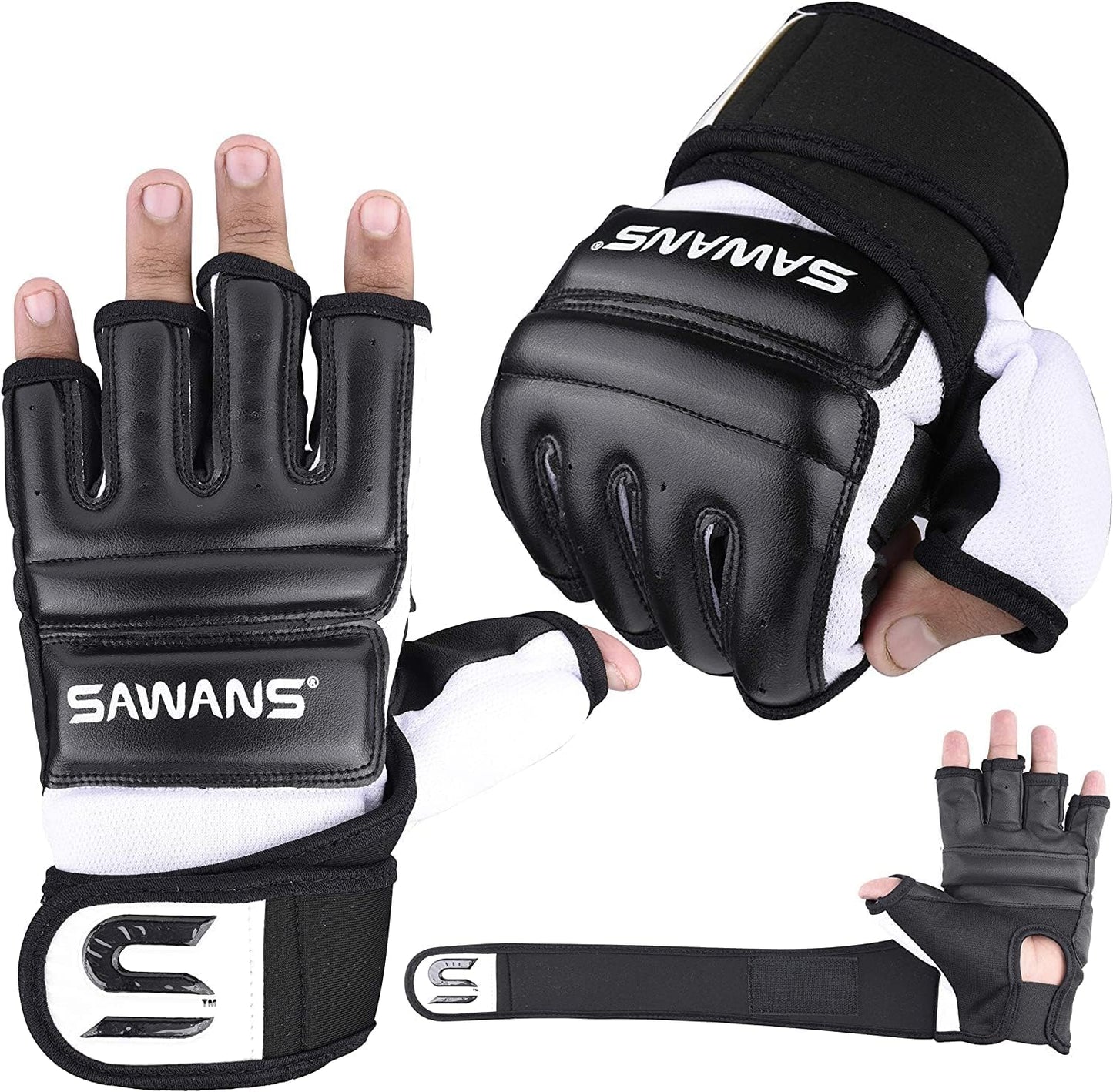 SAWANS Boxing Gloves - Durable Punch Bag Mitts for MMA, Karate, Taekwondo, and Muay Thai Training