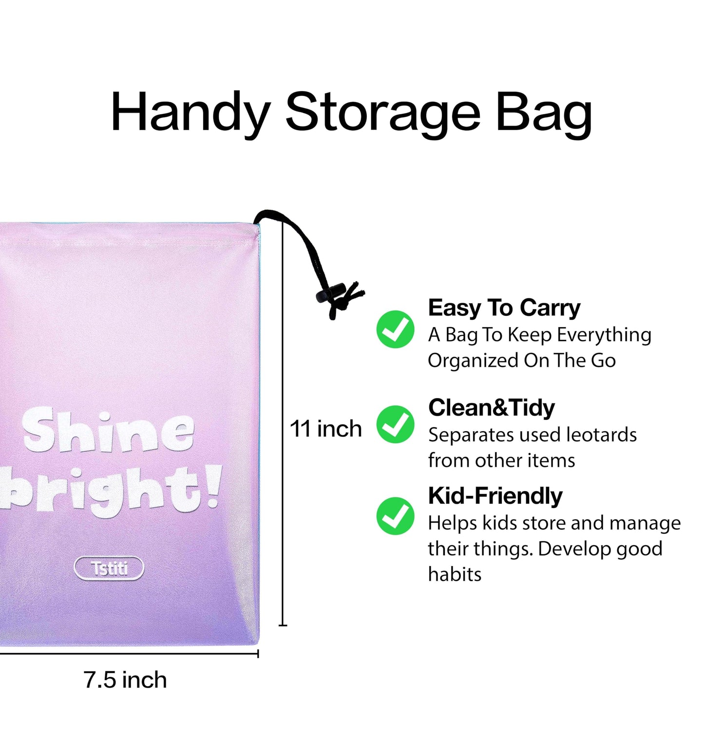 Tstiti Gymnastics Leotards for Girls Long Sleeve Kids Tumbling Gymnastic Outfit Clothes with Shorts Storage Bag 8-9 Years