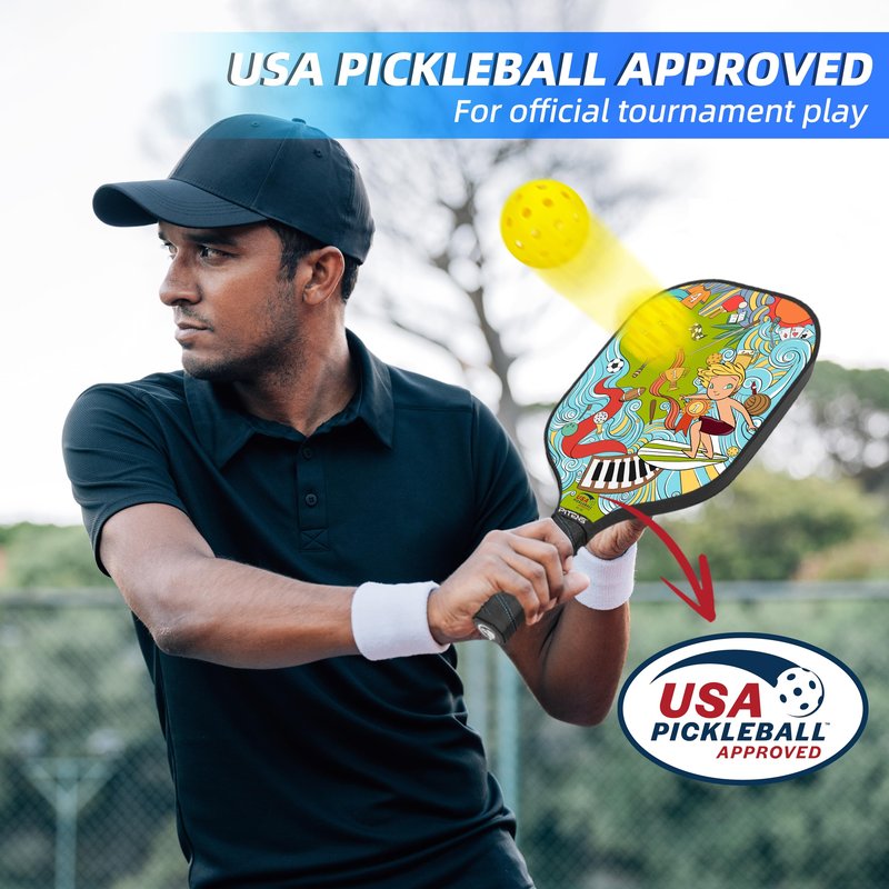 Pickleball Paddles, USAPA Approved Fiberglass Surface Pickleball Set with Pickleball Rackets, Pickle Ball Paddle Set for Men Women