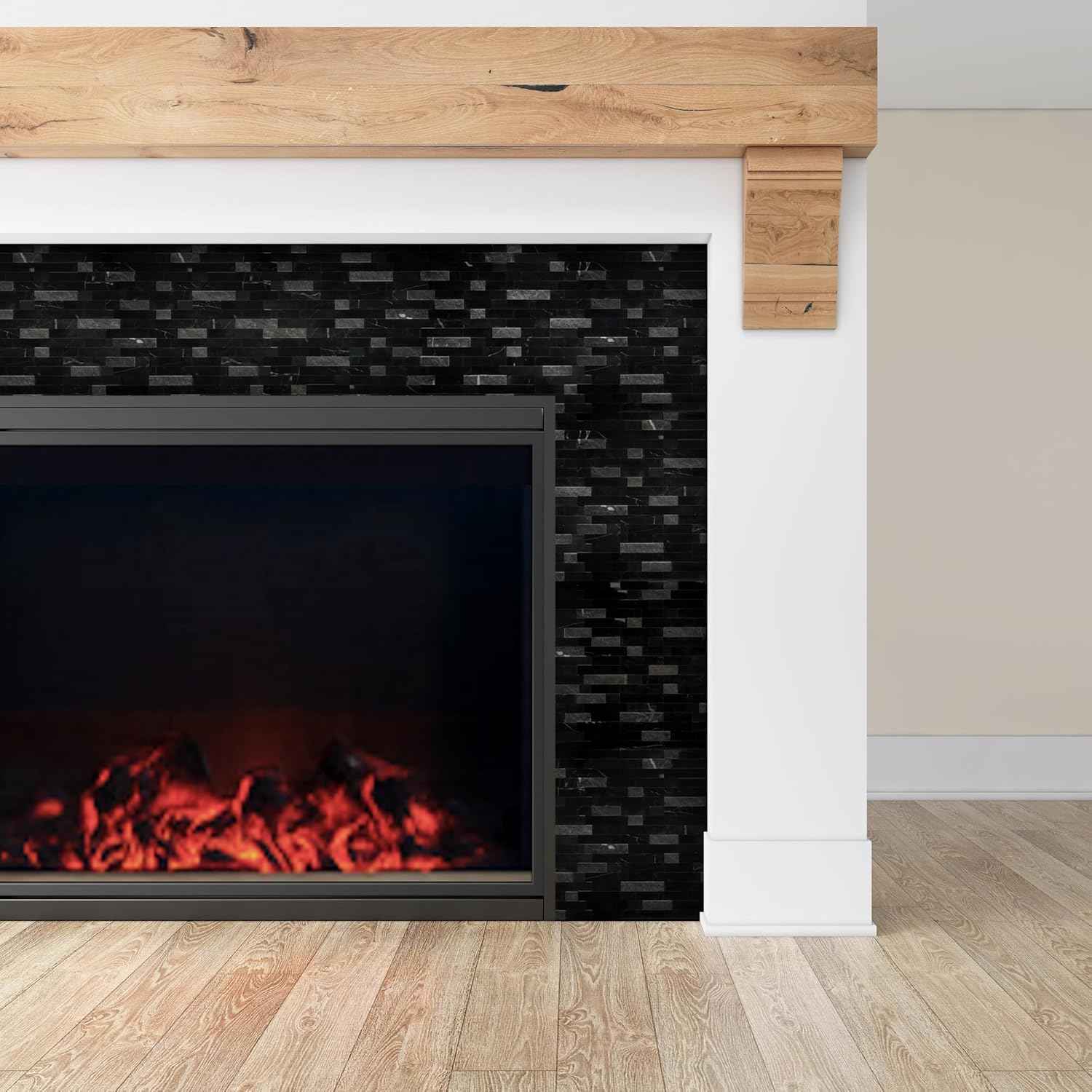 Peel and Stick 3D Stone Mosaic Tiles - 12x11" Self-Adhesive Backsplash for Kitchen & Bathroom - 5 Sheets, Mixed Tan