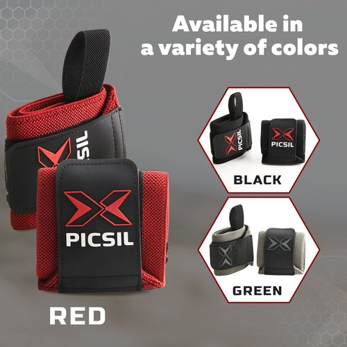 PICSIL - Wrist Support for Cross Training | Reduce Wrist Discomfort | High Performance | Elastic Nylon | Prevents Tendonitis | Ideal for Gym, Bodybuilding, Boxing, Calisthenics | Red
