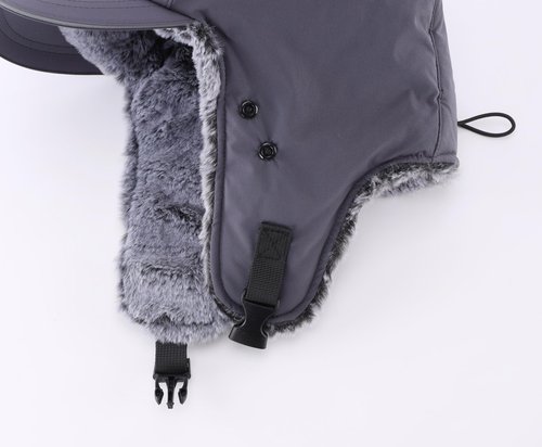 Home Prefer Waterproof Mens Faux Fur Trooper Trapper Hat Hunting Warm Winter Hat with Ear Flaps Visor Face Mask (US, Alpha, One Size, Dark Grey)