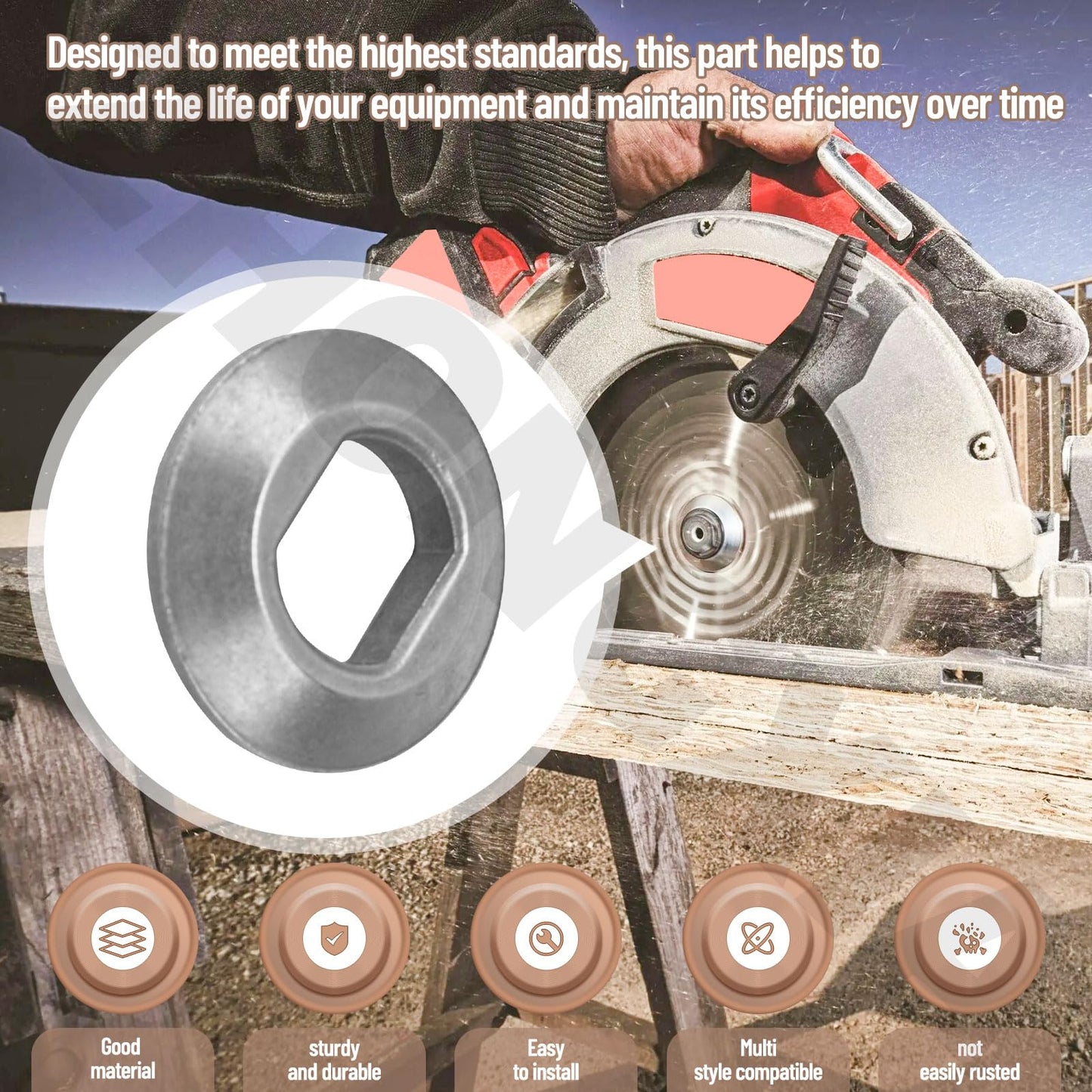 43-34-0795 Outer Blade Flange Compatible with Milwaukee 6394 2731-21 2730-20 2630-20 6485-68 0730-20 0740-20 6310-20 6320-20 6390-20 0830-50 Metal/Circular Saw