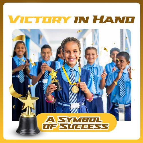 Bedwina Star Trophy Award - 4.5 Inch Gold Trophies for Kids & Adults | Perfect for Competitions & Events
