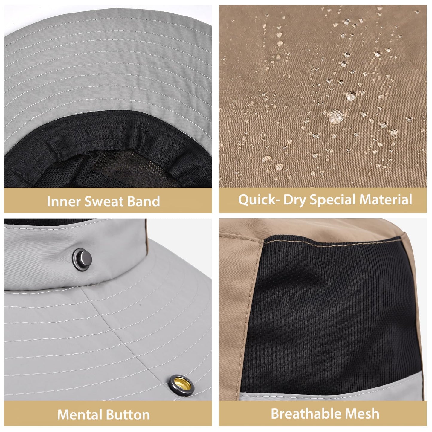 ZOORON Sun Hats for Teens Men Women Waterproof Fishing Hat UPF 50+ Bucket Hat Quick Dry Safari Hat for Beach Hiking Garden