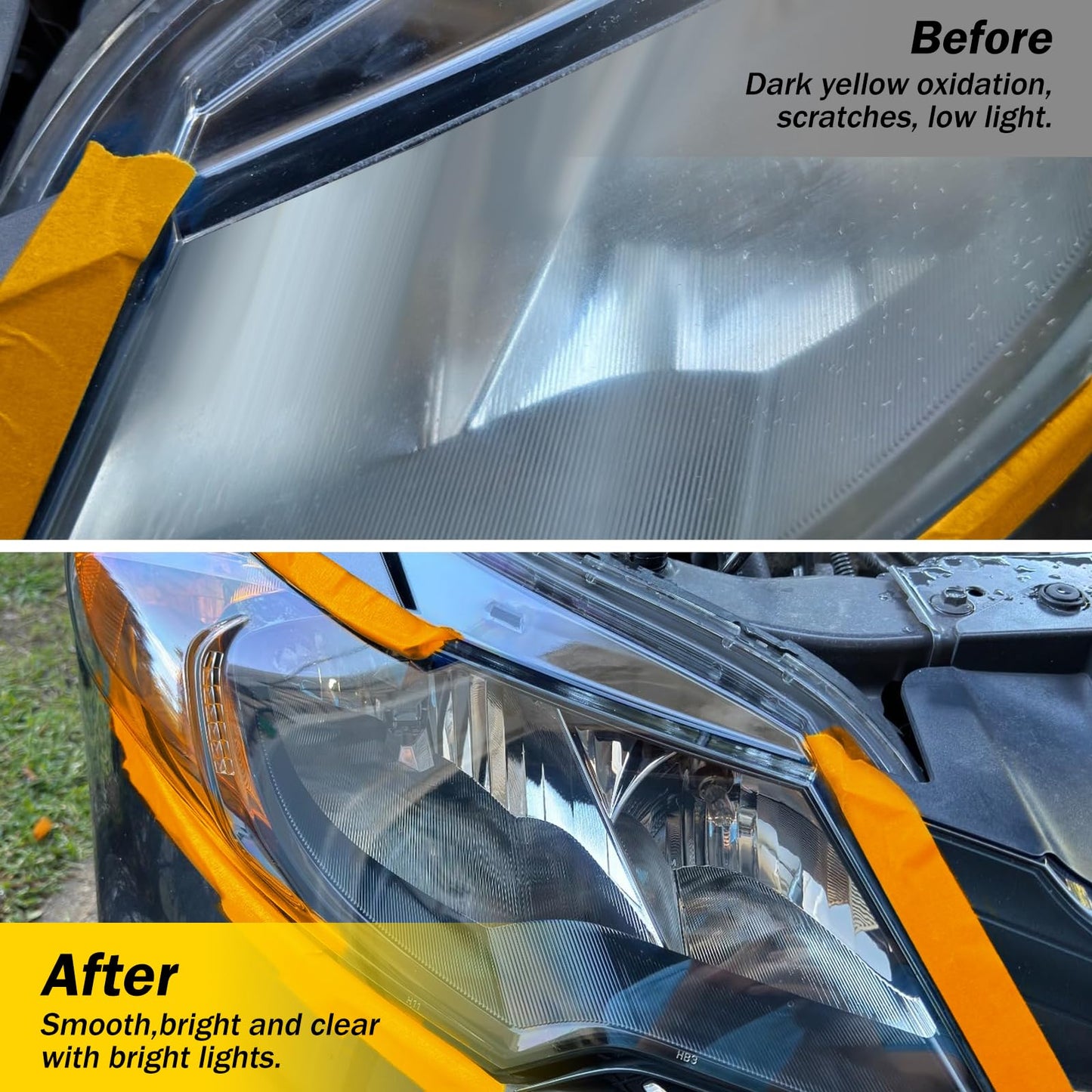 86PCS Car Headlight Polishing Kit, 3 Inch Drill Sanding Disc with 1/4 Inch Shank Backing Hook and Loop,Wet Dry Sanding Paper, Masking Tape, Buffing Sponge, Soft Interface, Woolen Buffer, Handle