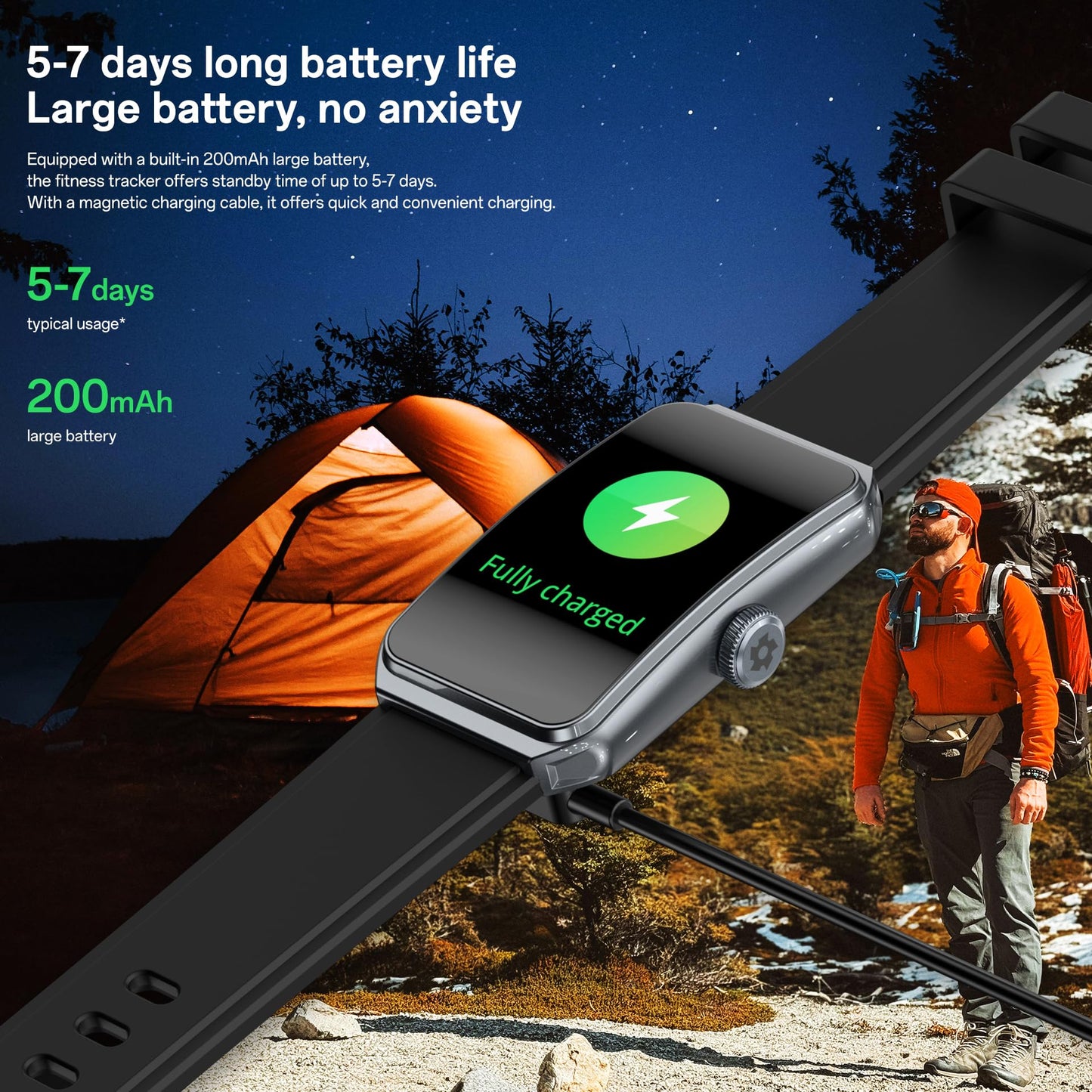PUTEKER Fitness Tracker, Fitness Watches for Women and Men, 1.47'' Screen Smartwatch, Fitness Tracker Watch Blood Oxygen, 24/7 Heart Rate & Sleep Monitor, IP68 Smartwatch, Step Calorie Counter Watch