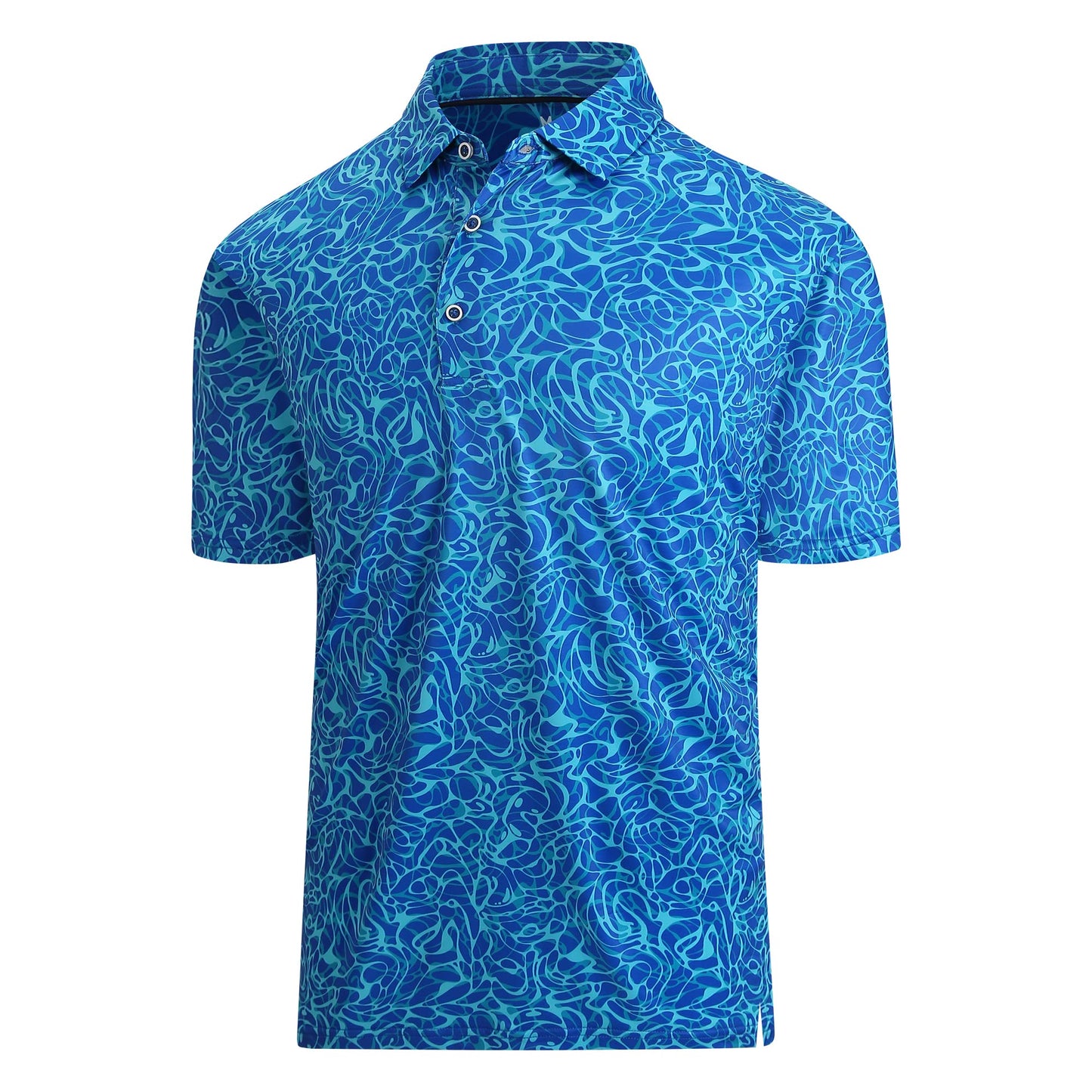 Damipow Premium Polo Shirts for Men Short Sleeve Golf Shirt Dry Fit Collared Shirt,Blue,XL