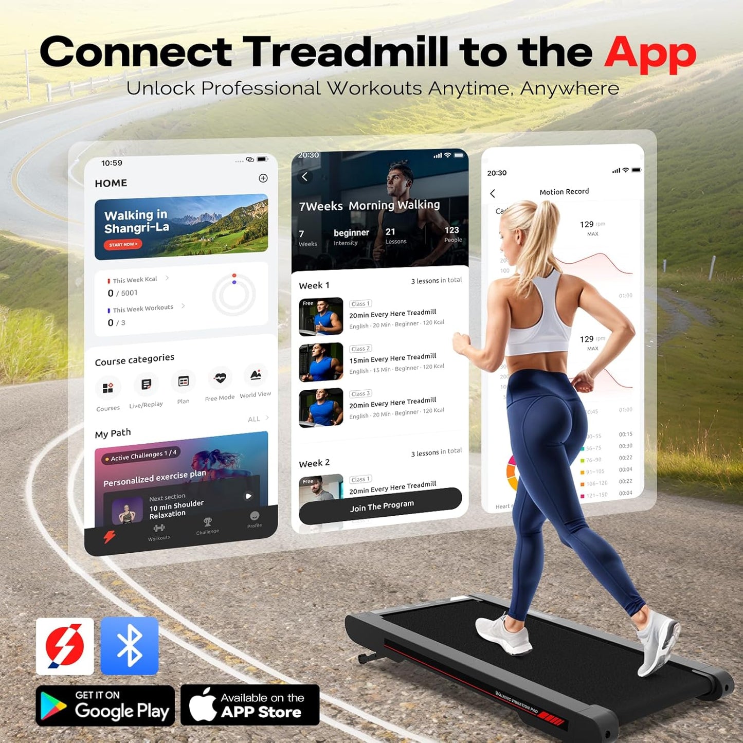 Sperax 3-in-1 Walking Treadmill Pad - Low Noise, Portable Under Desk Design with APP & Remote Control