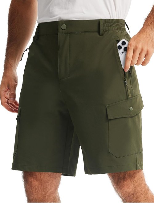 Libin Men's Hiking Cargo Shorts - Lightweight Quick-Dry Design with Zipper Pockets | 9" Casual Shorts for Outdoor Activities