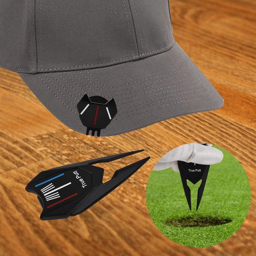 Lunarthos Golf Divot Repair Tool Set with Magnetic Ball Marker & Hat Clip, Black/Silver Stylish Golf Accessories for Men Women, Ideal Golf Gift