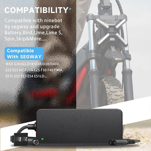 Xeriyvo 42V 1.7A AC Adapter Compatible with Segway Ninebot ES1 ES2 ES3 ES4 MAX ES4 Plus M365 G30LP E22 E25 T15 F20 F20 F20A F20D F25 F25E F30 F30D F30E F30S F40 F40D F40E D18 D28 D38 71W Charger