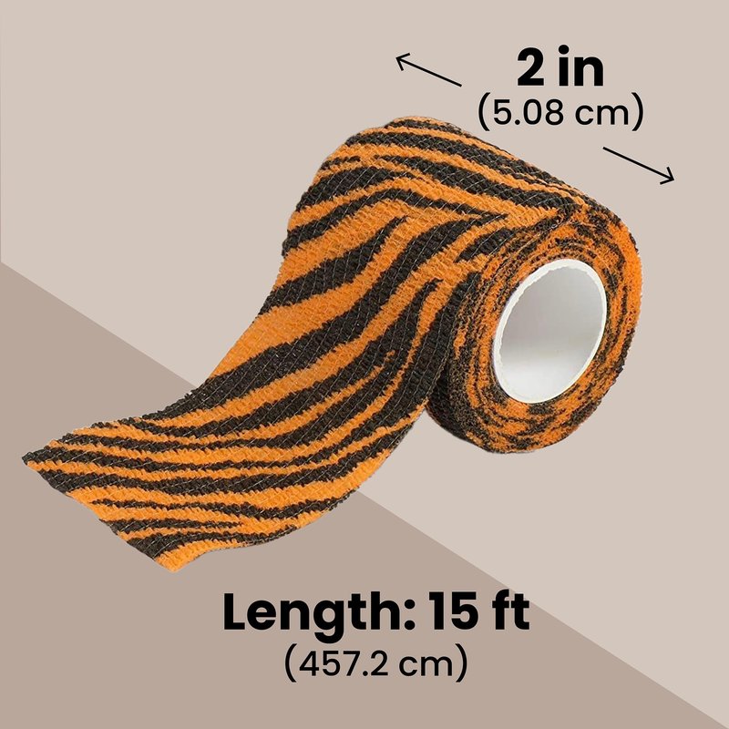 Zodaca Vet Wrap Rolls - Pet & Dog First Aid Tape - Self-Adherent Support Bandage Wrap - Animal Print Bandages - 6 Rolls, 2 in x 15 ft