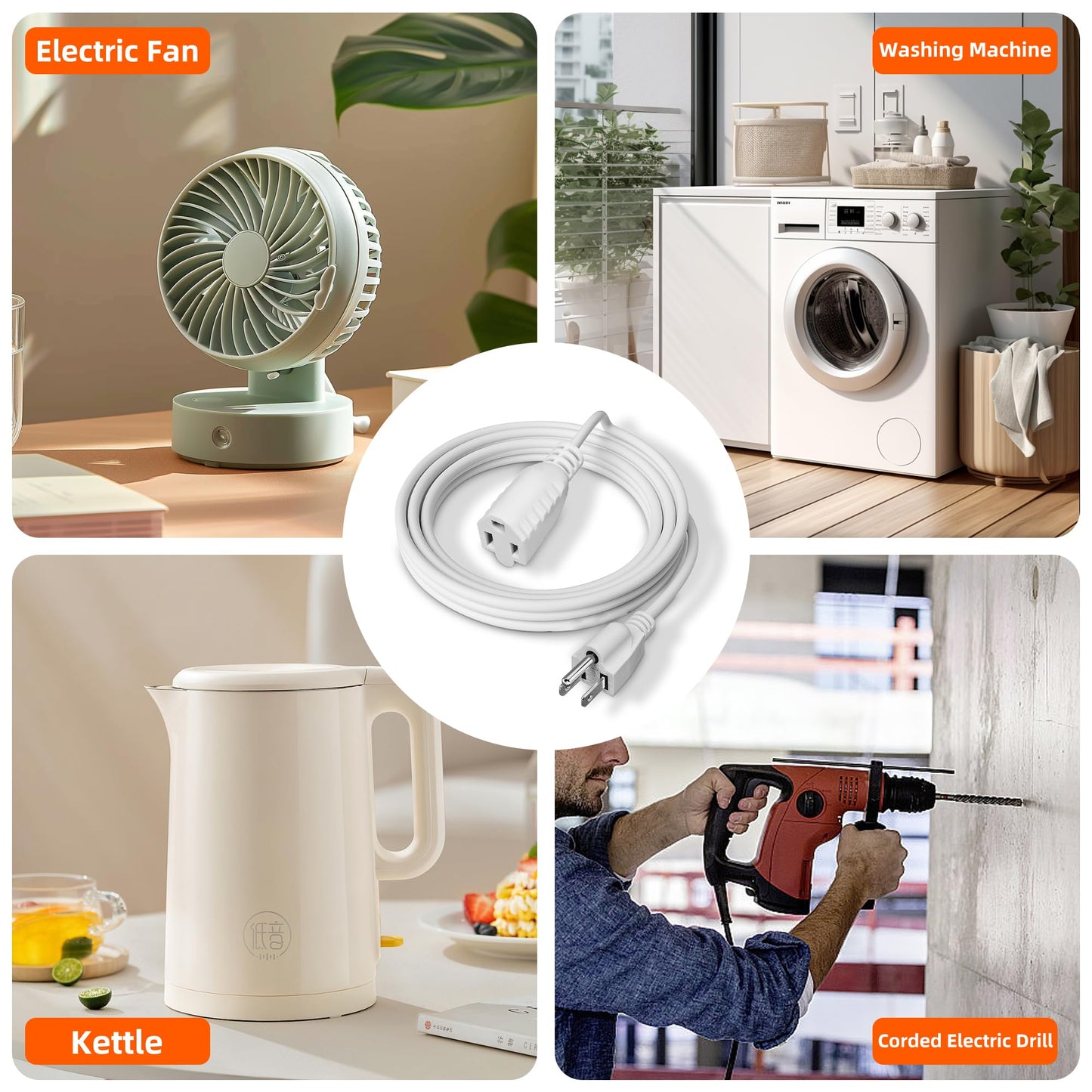 Extension Cord with Switch On/Off, 6.56 FT, 3 Prong Grounded Plug 18 AWG Extension Cord Switch Indoor Power Cord, 125V 3A NEMA 5-15P to NEMA 5-15R, Insulated & Flame Retardant, Indoor Use, Black