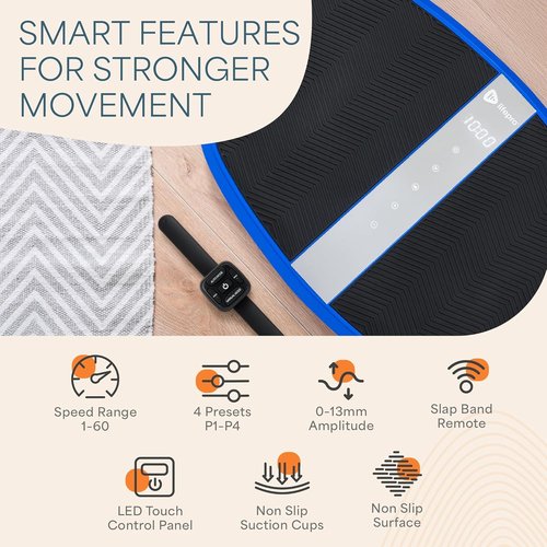 Lifepro Vibration Plate - Whole-Body Vibration Machine with EMS & LED Indicator | Remote Control for Wellness