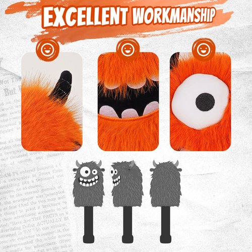 LZFAN Funny Golf Headcover, Animals Plush Driver Headcover Fairway Hybrid Headcover, Golf Club Head Covers Gift for Men Women Orange Monster