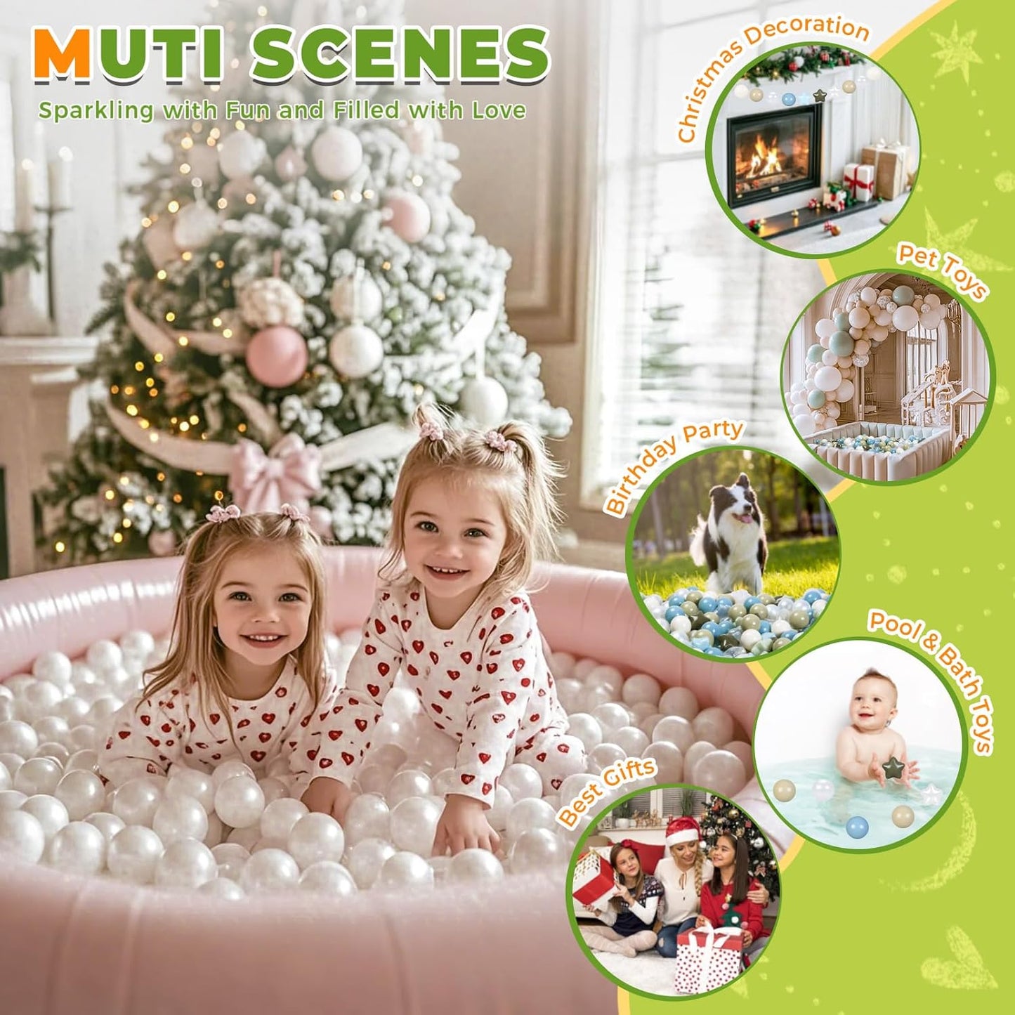 TRENDPLAY Plastic Balls - Safe Hollow Balls for Ball Pits | Ideal for Baby Pools & Party Decor