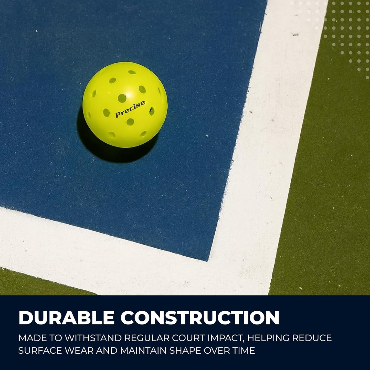 PRECISE Pickleball Balls - USAPA Approved Outdoor A 40 Model with 40 Holes for Enhanced Durability