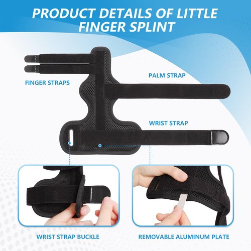 joingood Pinky Finger Splint, Finger Splint for Pinky, Broken Finger, Trigger Finger, Metacarpal Splint Hand Brace, Little Finger Brace for Tendonnitis, Pain Relief, Fits for Left & Right Hand(M)