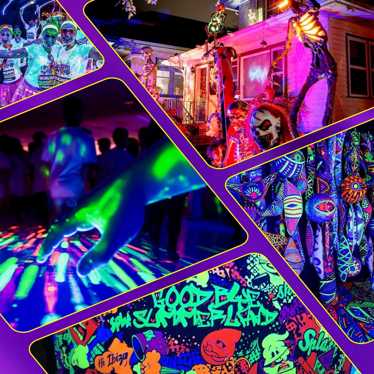 NEWREACH 45W Black Light, LED Blacklight Bar with 6.6ft Cord, Glow in The Dark Light Up 28x28ft, for Glow Party, Neon Decoration, Body Paint, Fluorescent Poster, Birthday, Halloween, Bedroom(1Pack)