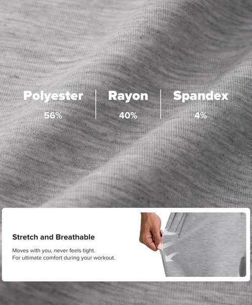 BRXL Sweatpants for Men 3 Pockets Athletic Training Track Joggers Stretch 29" Inseam Ankle Length Grey