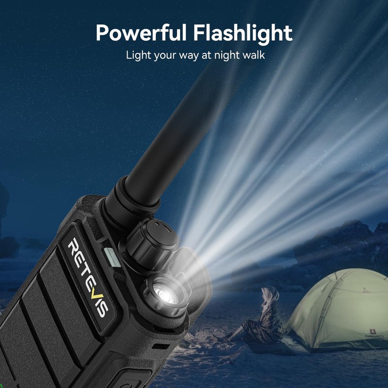 Retevis RB26H GMRS Radio Long Range,Professional Grade Two Way Radio,Hidden Display,Type-C,Built in NOAA Flashlight VOX,Easy to Pair,High Performance Walkie Talkie for Camping Road Trip (1 Pack)