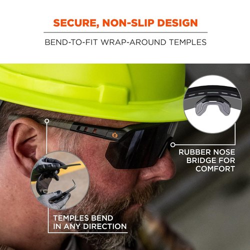 Ergodyne Skullerz Aegir Safety Glasses - ANSI Z87.1+ Certified Protection | Durable & Stylish Design