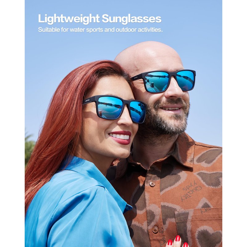 Jefoo Polarized Fishing Sunglasses for Men Women Kayaking Surfing Driving Lightweight Sports Sun Glasses UV Protection
